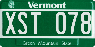 VT license plate XST078