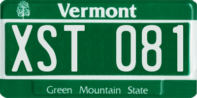 VT license plate XST081