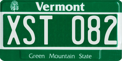 VT license plate XST082