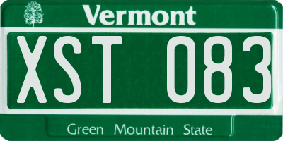 VT license plate XST083
