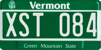VT license plate XST084