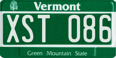 VT license plate XST086