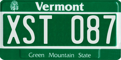 VT license plate XST087