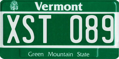 VT license plate XST089