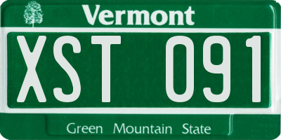 VT license plate XST091