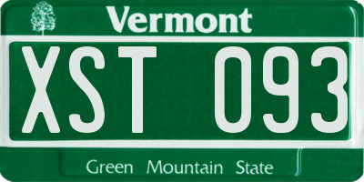 VT license plate XST093