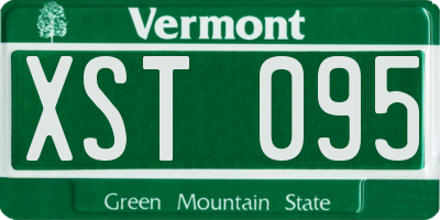 VT license plate XST095