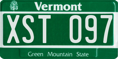VT license plate XST097