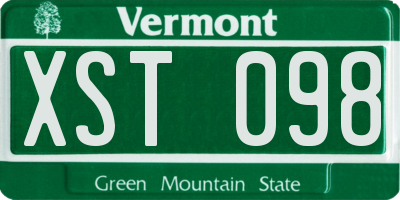 VT license plate XST098