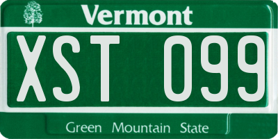 VT license plate XST099