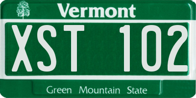 VT license plate XST102