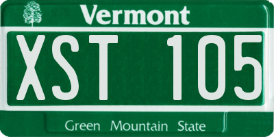 VT license plate XST105