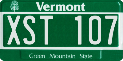 VT license plate XST107