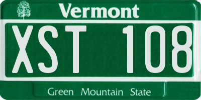 VT license plate XST108