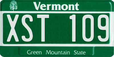 VT license plate XST109