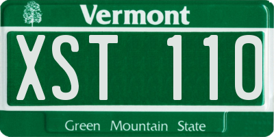 VT license plate XST110