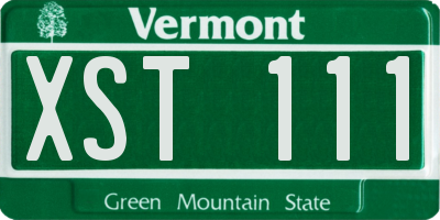 VT license plate XST111