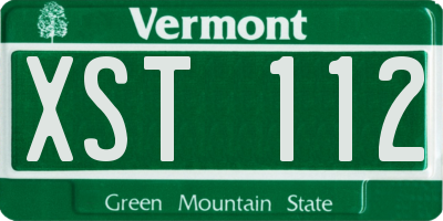 VT license plate XST112