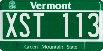 VT license plate XST113