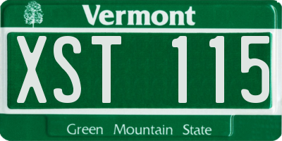VT license plate XST115