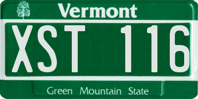 VT license plate XST116