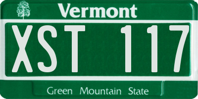 VT license plate XST117