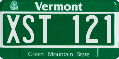VT license plate XST121