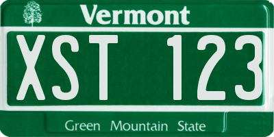 VT license plate XST123