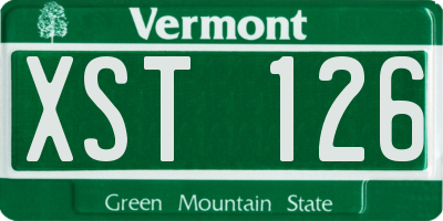 VT license plate XST126