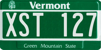 VT license plate XST127