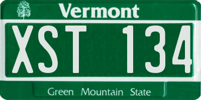 VT license plate XST134