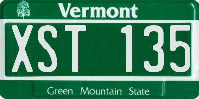 VT license plate XST135