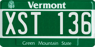 VT license plate XST136