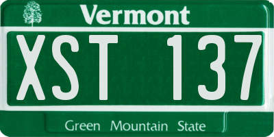 VT license plate XST137