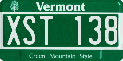 VT license plate XST138