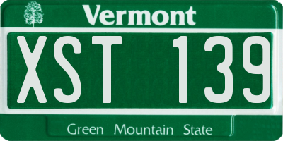 VT license plate XST139