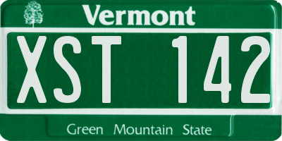 VT license plate XST142