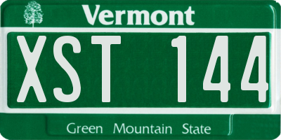 VT license plate XST144