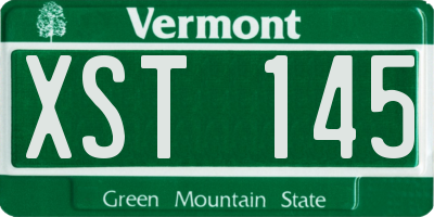 VT license plate XST145