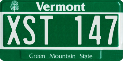 VT license plate XST147