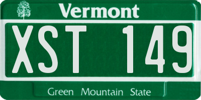 VT license plate XST149