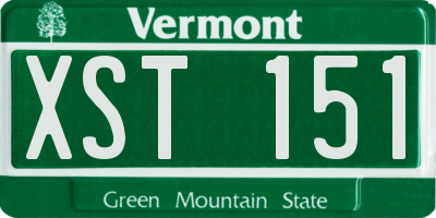 VT license plate XST151