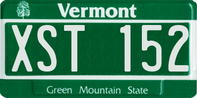 VT license plate XST152