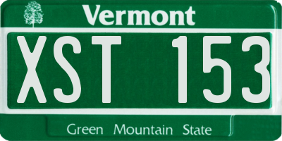VT license plate XST153