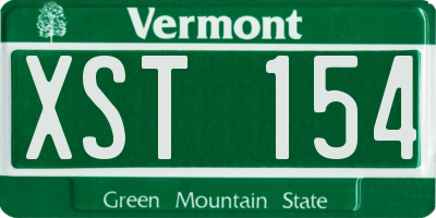 VT license plate XST154