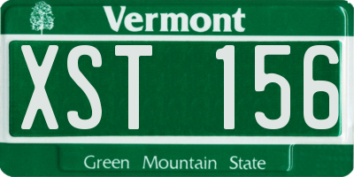 VT license plate XST156