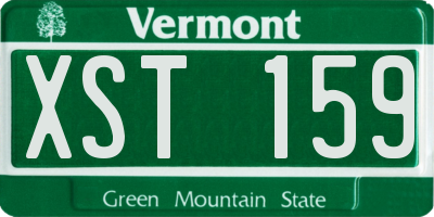 VT license plate XST159