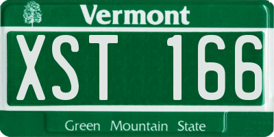VT license plate XST166