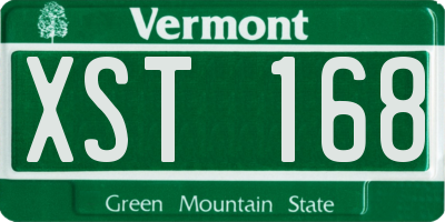 VT license plate XST168