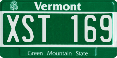 VT license plate XST169